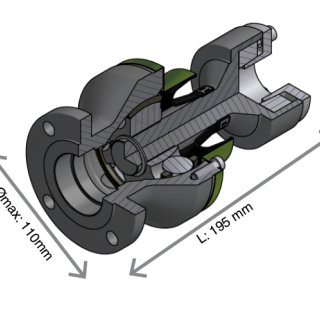 Powertrain flexible coupling, 63,5/82,5mm