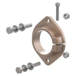 Clamp attachment for stern tubes, shaft Ø30mm